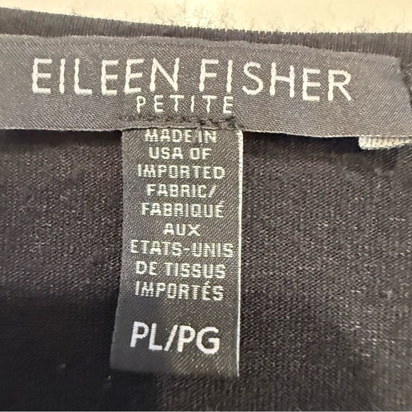 Eileen Fisher Fine Jersey Knit Top Scoop Neck 3/4 Sleeve Womens Black Size M - Picture 5 of 9